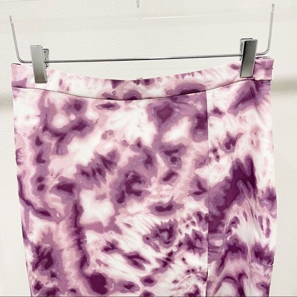 Bcbg Generation Satin Tie Dye Pencil Skirt Slit 4 - Picture 3 of 5